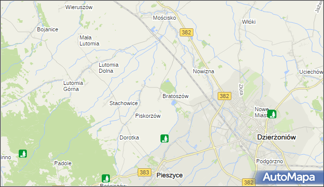 mapa Bratoszów, Bratoszów na mapie Targeo