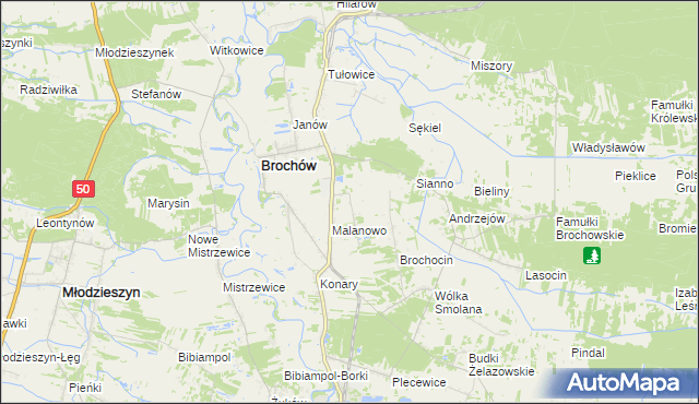 mapa Brochów-Kolonia, Brochów-Kolonia na mapie Targeo