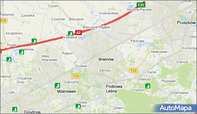 mapa Brwinów, Brwinów na mapie Targeo