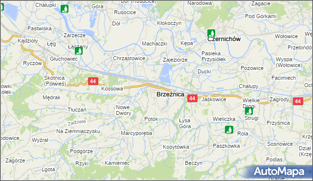 mapa Brzeźnica powiat wadowicki, Brzeźnica powiat wadowicki na mapie Targeo
