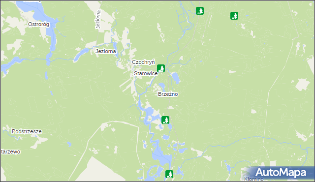 mapa Brzeźno gmina Borne Sulinowo, Brzeźno gmina Borne Sulinowo na mapie Targeo
