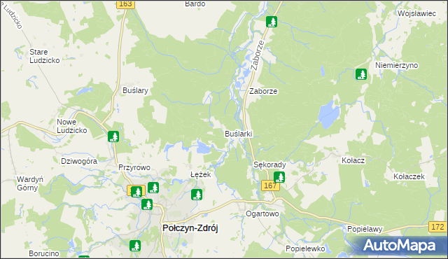 mapa Buślarki, Buślarki na mapie Targeo