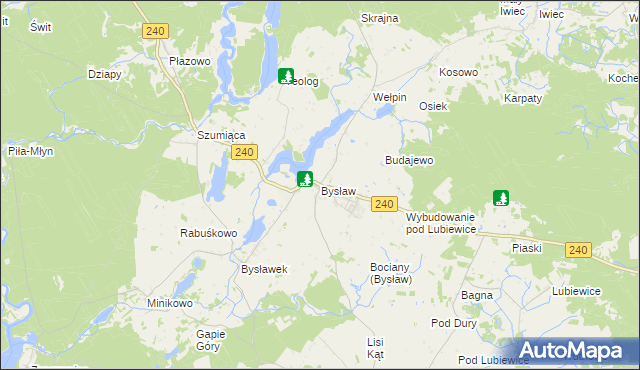 mapa Bysław, Bysław na mapie Targeo