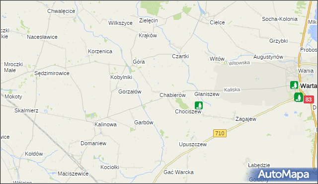 mapa Chabierów, Chabierów na mapie Targeo