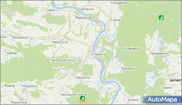 mapa Chobienia, Chobienia na mapie Targeo