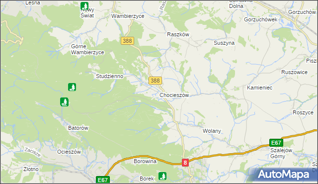 mapa Chocieszów, Chocieszów na mapie Targeo