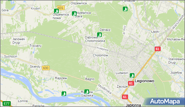 mapa Chotomów, Chotomów na mapie Targeo