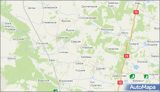 mapa Chrabków, Chrabków na mapie Targeo