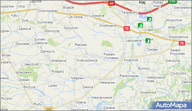 mapa Cichawa, Cichawa na mapie Targeo