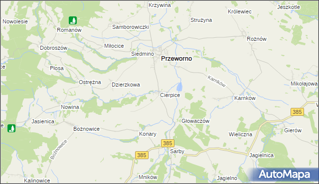 mapa Cierpice gmina Przeworno, Cierpice gmina Przeworno na mapie Targeo