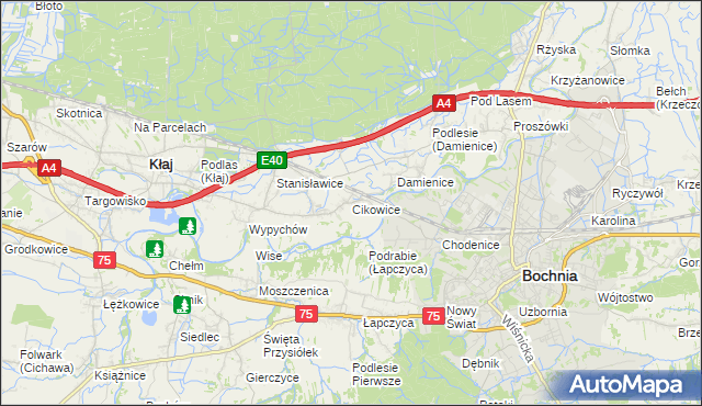 mapa Cikowice, Cikowice na mapie Targeo