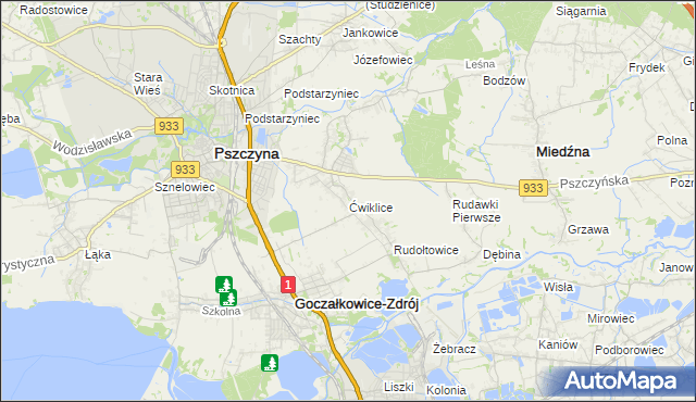 mapa Ćwiklice, Ćwiklice na mapie Targeo