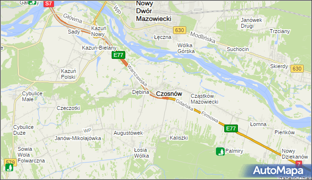 mapa Czosnów, Czosnów na mapie Targeo