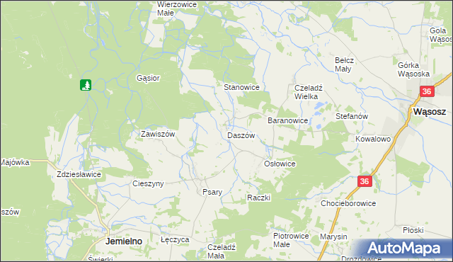 mapa Daszów, Daszów na mapie Targeo
