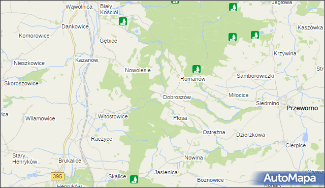 mapa Dobroszów gmina Przeworno, Dobroszów gmina Przeworno na mapie Targeo