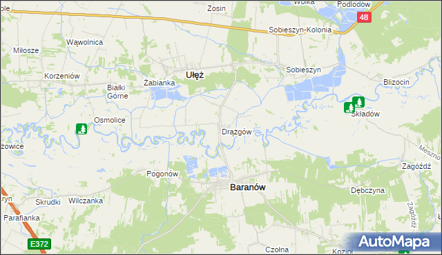 mapa Drążgów, Drążgów na mapie Targeo