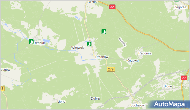 mapa Drzonów, Drzonów na mapie Targeo