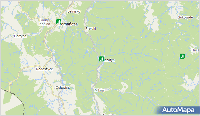 mapa Duszatyn, Duszatyn na mapie Targeo