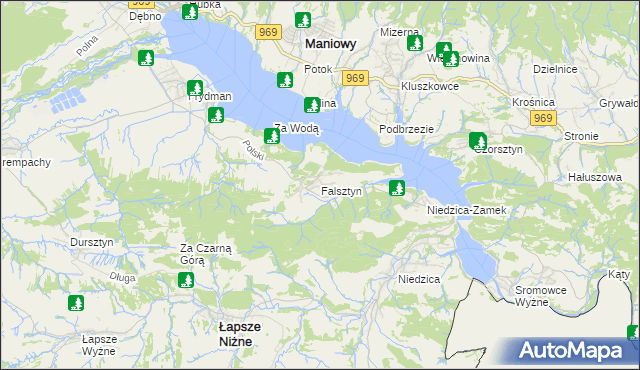 mapa Falsztyn, Falsztyn na mapie Targeo