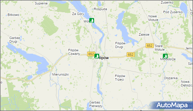 mapa Filipów powiat suwalski, Filipów powiat suwalski na mapie Targeo