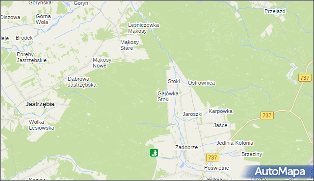 mapa Gajówka Stoki, Gajówka Stoki na mapie Targeo