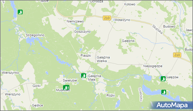 mapa Gałąźnia Wielka, Gałąźnia Wielka na mapie Targeo