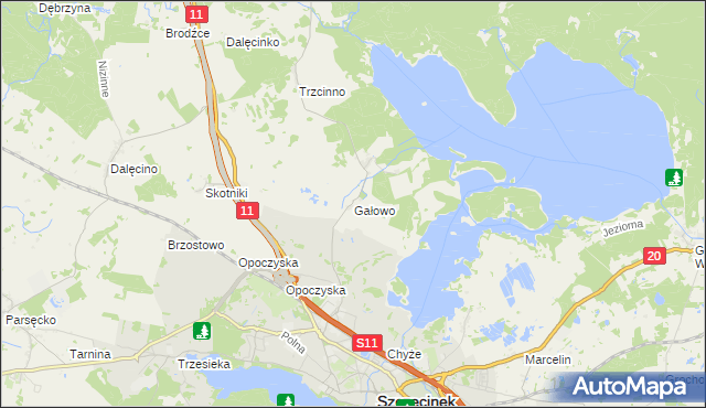 mapa Gałowo gmina Szczecinek, Gałowo gmina Szczecinek na mapie Targeo