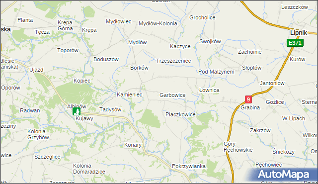 mapa Garbowice, Garbowice na mapie Targeo