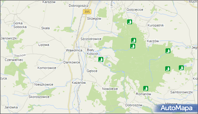 mapa Gębczyce, Gębczyce na mapie Targeo