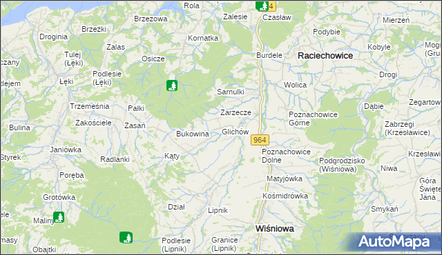 mapa Glichów, Glichów na mapie Targeo