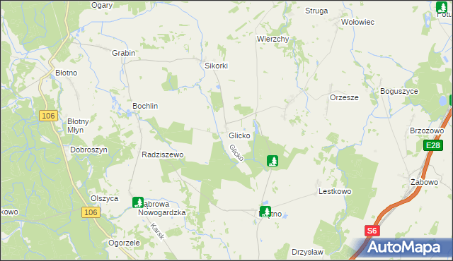 mapa Glicko, Glicko na mapie Targeo