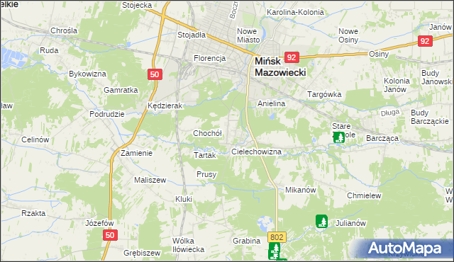 mapa Gliniak, Gliniak na mapie Targeo