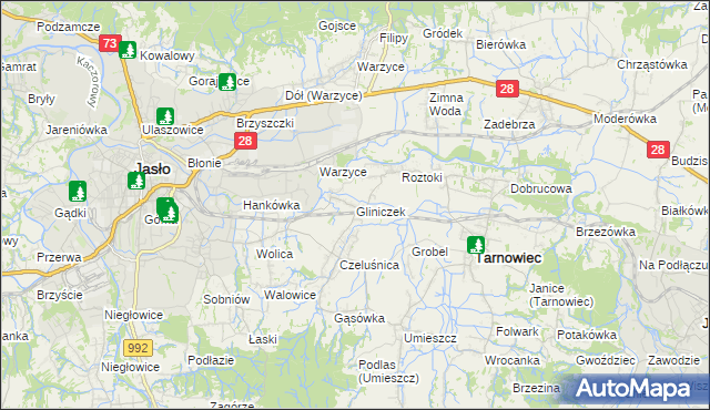 mapa Gliniczek, Gliniczek na mapie Targeo