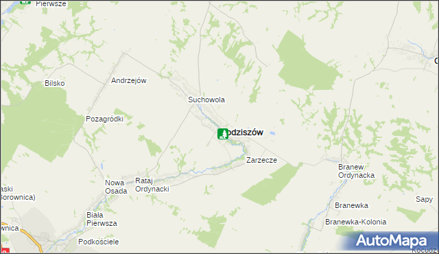 mapa Godziszów powiat janowski, Godziszów powiat janowski na mapie Targeo