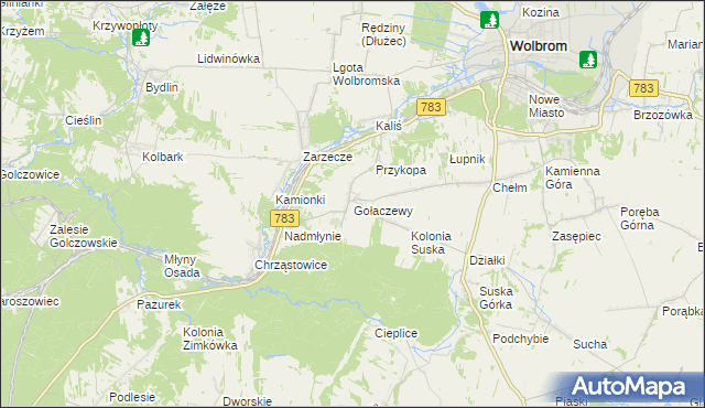 mapa Gołaczewy, Gołaczewy na mapie Targeo