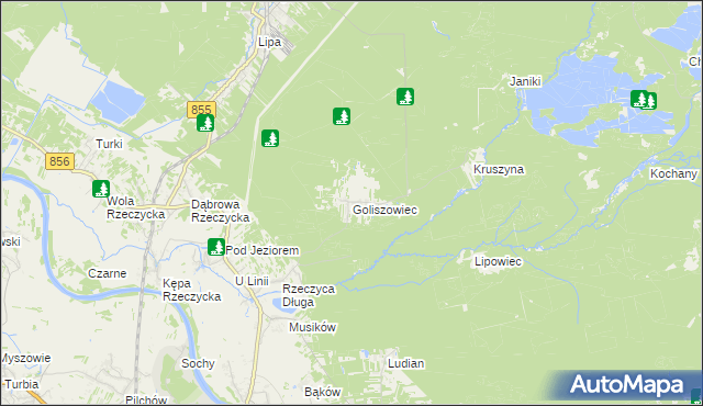 mapa Goliszowiec, Goliszowiec na mapie Targeo