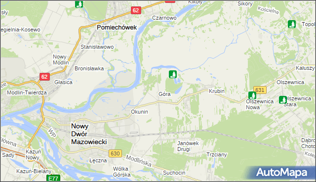 mapa Góra gmina Wieliszew, Góra gmina Wieliszew na mapie Targeo