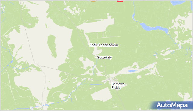 mapa Gorzekały, Gorzekały na mapie Targeo