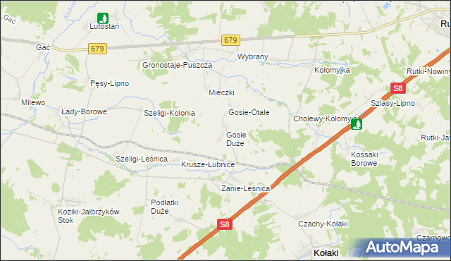 mapa Gosie Duże, Gosie Duże na mapie Targeo