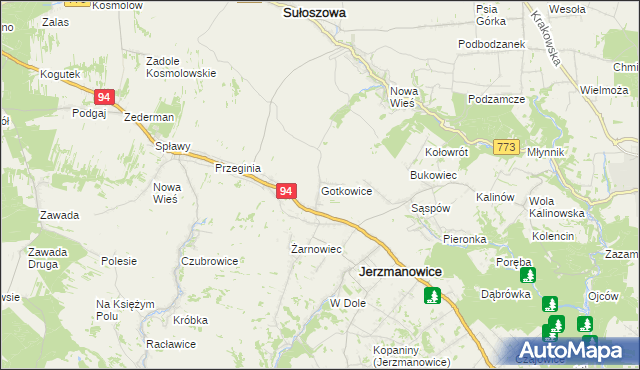 mapa Gotkowice, Gotkowice na mapie Targeo