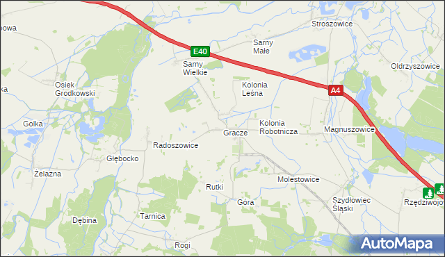 mapa Gracze, Gracze na mapie Targeo