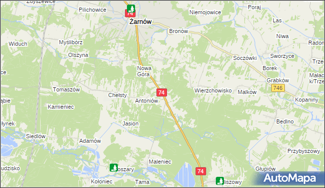 mapa Grębenice, Grębenice na mapie Targeo