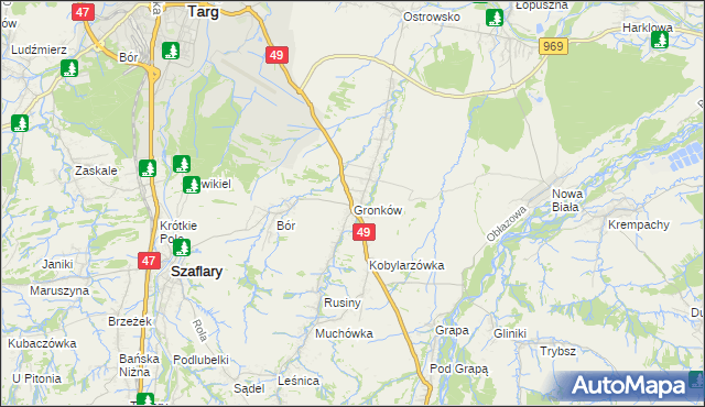 mapa Gronków, Gronków na mapie Targeo