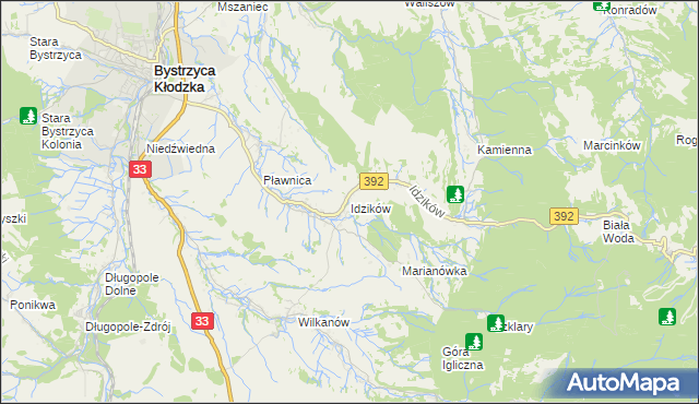 mapa Idzików, Idzików na mapie Targeo