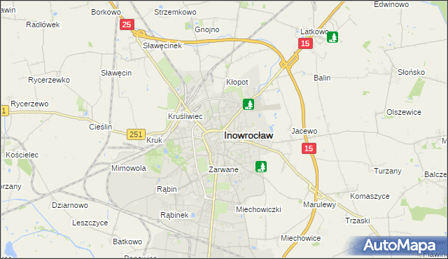 mapa Inowrocławia, Inowrocław na mapie Targeo