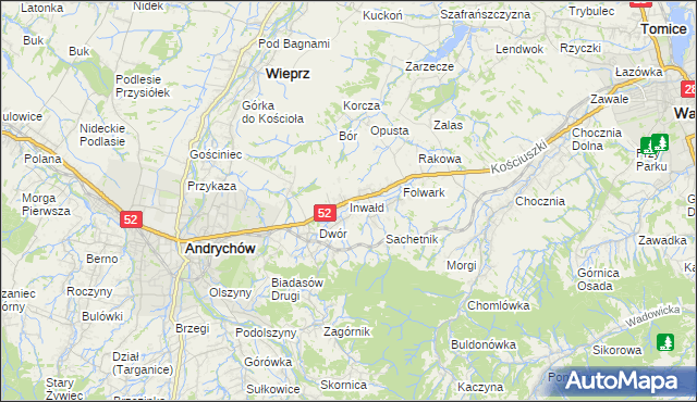 mapa Inwałd, Inwałd na mapie Targeo