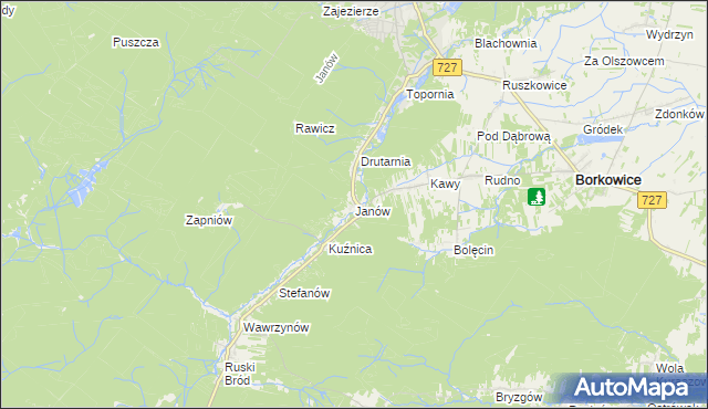 mapa Janów gmina Przysucha, Janów gmina Przysucha na mapie Targeo