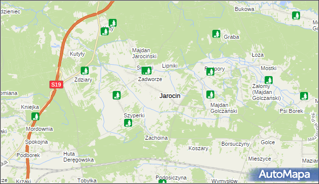 mapa Jarocin powiat niżański, Jarocin powiat niżański na mapie Targeo