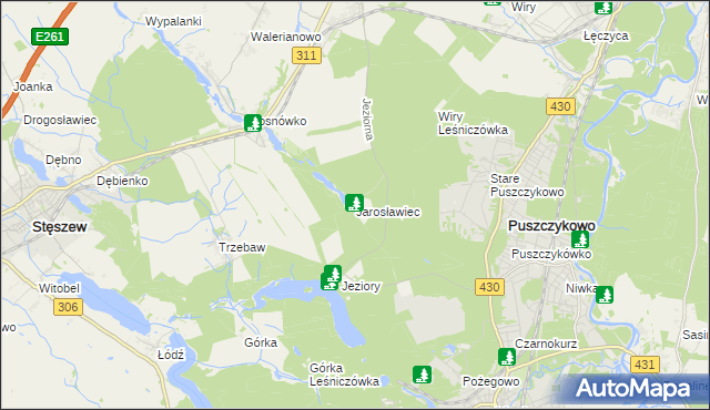 mapa Jarosławiec gmina Komorniki, Jarosławiec gmina Komorniki na mapie Targeo