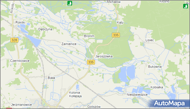 mapa Jaroszówka gmina Chojnów, Jaroszówka gmina Chojnów na mapie Targeo